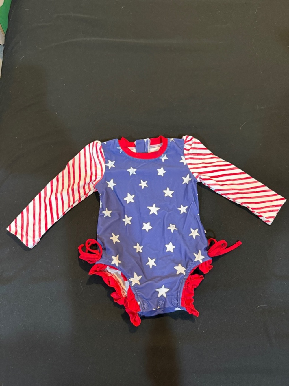 Caden Lane Navy Star One-Piece with Red Trim